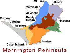 Map of the Mornington Peninsula showing where Fixt' It Property Services will travel
